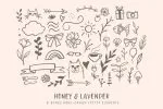 Honey & Lavender Cute Font + Extras Font