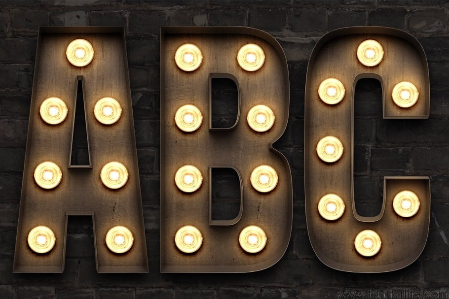 Marquee: Light Bulb Sign Letters