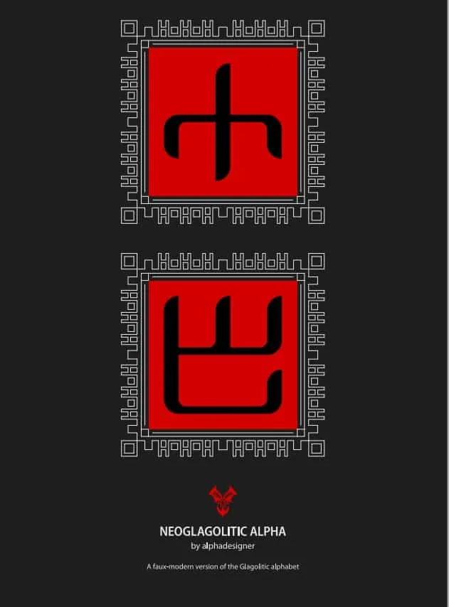 Neoglagolitic Alpha Font