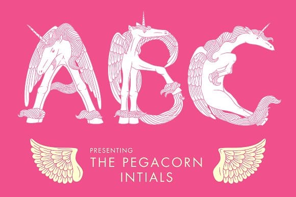 Pegacorn Initials Font