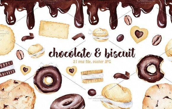 Chocolate & Biscuits clipart Free Download
