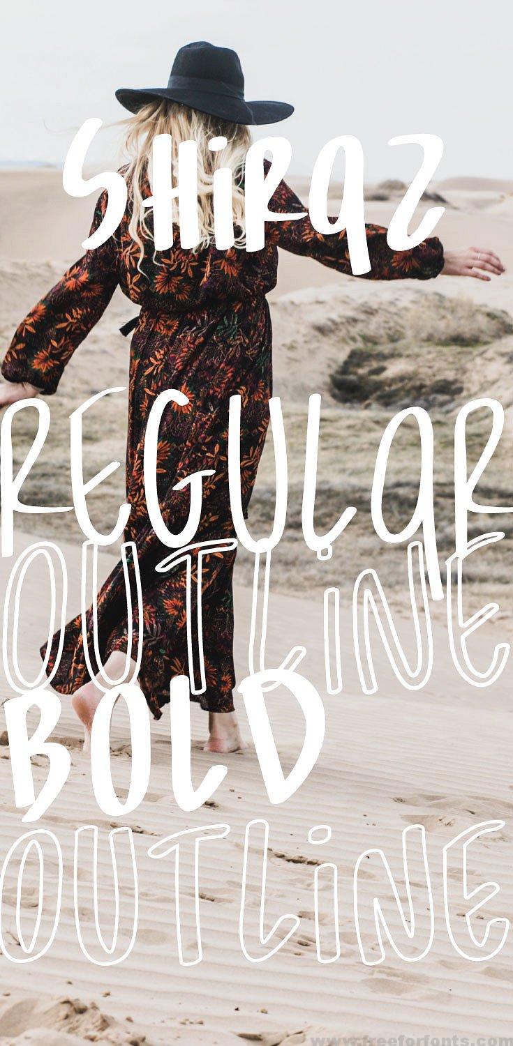 Shiraz | Font Family with Outlines Free download