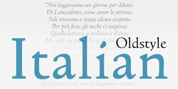 Italian Oldstyle Font