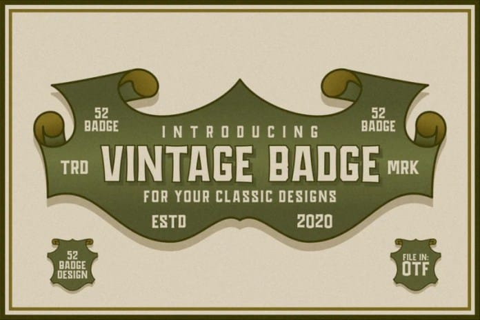 vintage badge Font