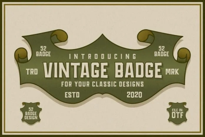 vintage badge Font