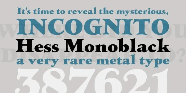 Hess Monoblack Font