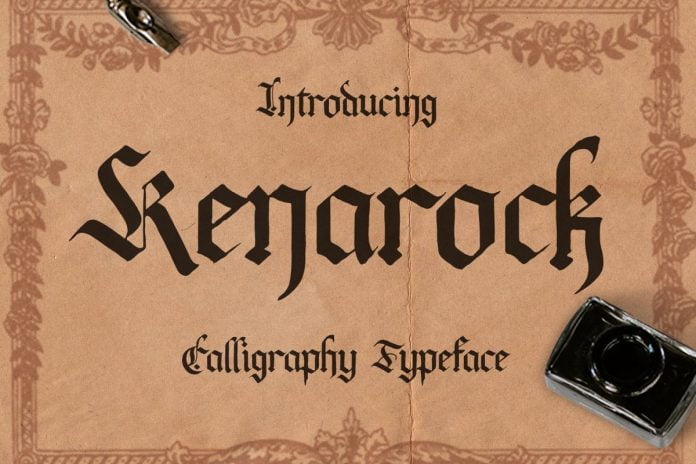 Kenarock Caligraphy Typeface Font